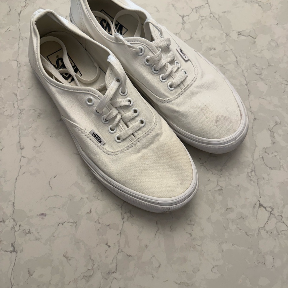 Vans White Canvas Sneakers Low-Top Casual